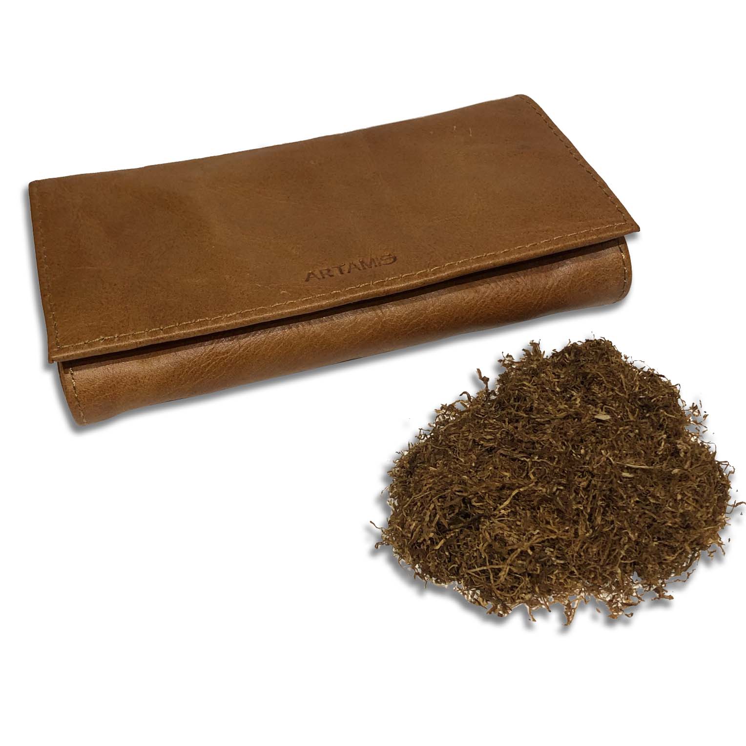 HAND ROLLING TOBACCO POUCH LIGHT BROWN