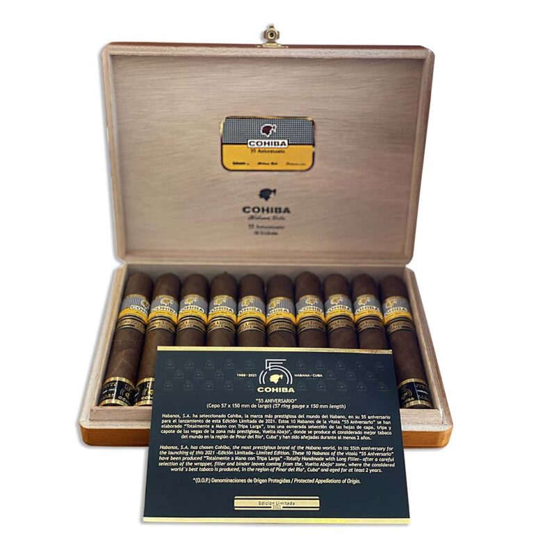 Cohiba 55 Aniversario Limited Edition 2021 / Box Of 10 - Cigars Unlimited