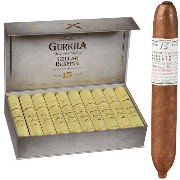 Gurkha Cellar Reserve 15 Year Platinum Hedonism Tubo - Grand Robusto  / Box of 20