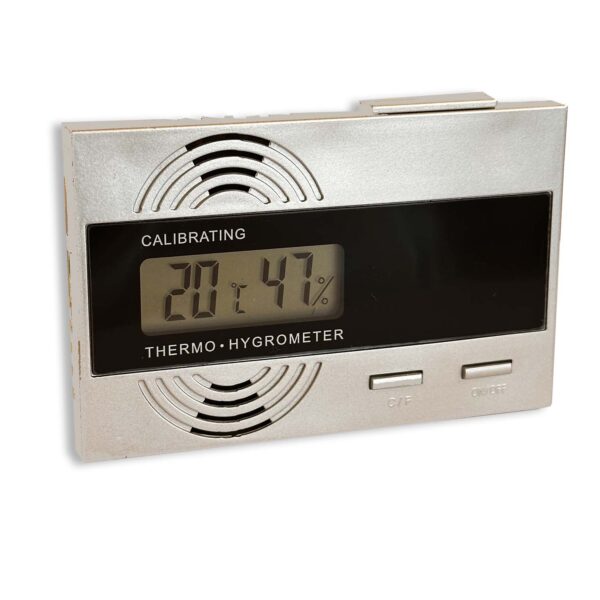 Rectangular Digital Thermo-Hygrometer Silver