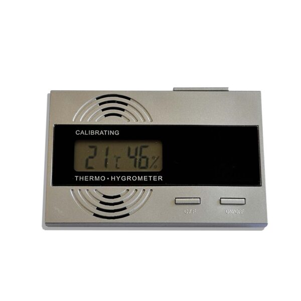 Rectangular Digital Thermo-Hygrometer Silver - Image 2