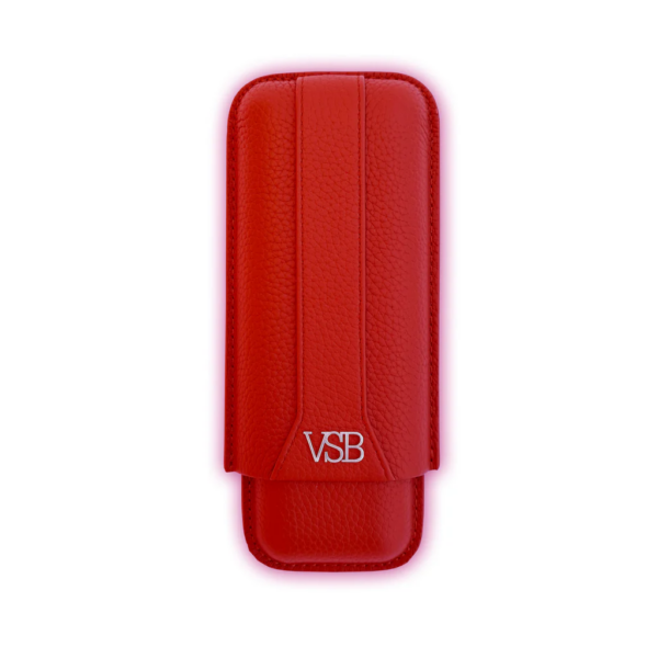 VSB London Two Finger Red Leather Cigar Case - Image 4